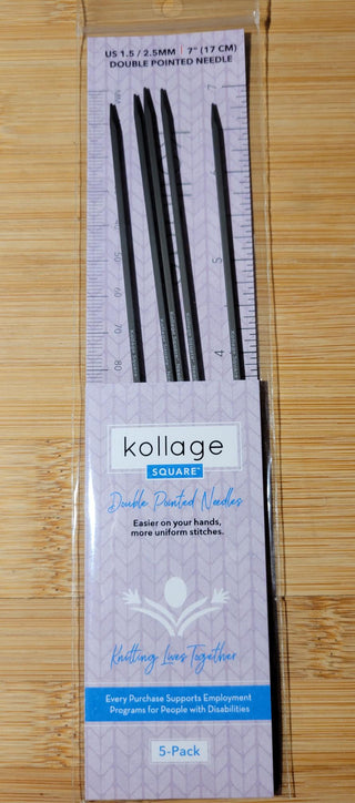 Kollage Double Pointed US 1.5 (2.50 mm) 7 inch/17 cm