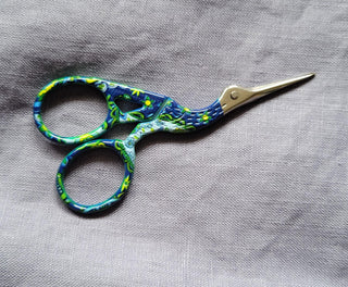 Buy blue-with-flowers-pattern-glossy Embroidery Scissors (Small Crane)