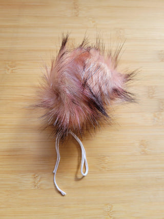 Faux Fur Pompoms Flamingo