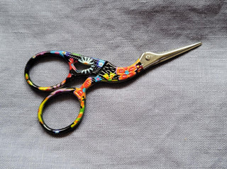 Buy black-with-flowers-pattern-glossy Embroidery Scissors (Small Crane)