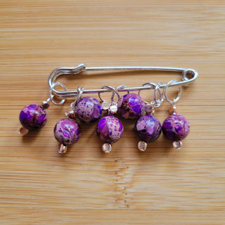 Stitch Markers: Imperial Jasper